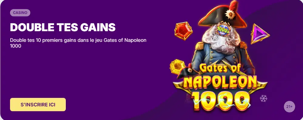 Raddoppia le tue vincite su Napoleon Casino